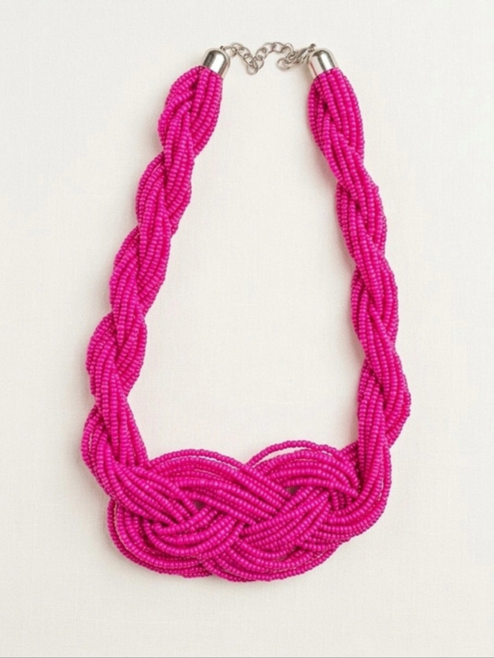 Chico's Pink Beaded Statement Necklace